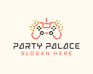 Pixel Gamepad Gaming Cafe Logo