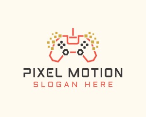 Pixel Gamepad Gaming Cafe logo design