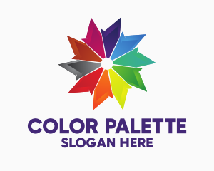 Colorful Pinwheel Star logo design