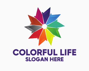 Colorful Pinwheel Star logo design