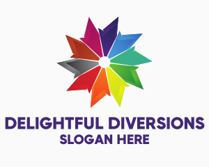 Colorful Pinwheel Star logo design