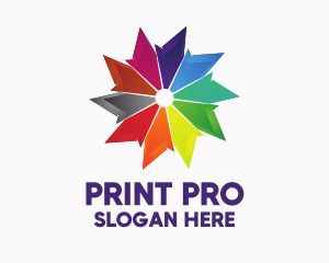 Colorful Pinwheel Star logo design