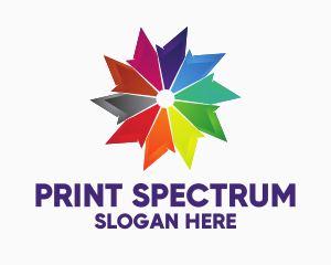 Colorful Pinwheel Star logo design