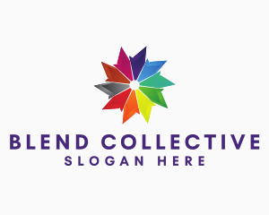 Colorful Pinwheel Star logo