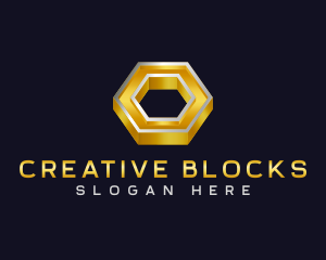 Geometric 3d Hexagon logo design