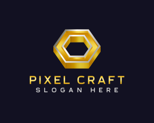 Geometric 3d Hexagon logo design