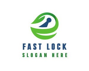 Leaf Security Keyhole logo design