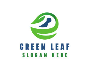 Leaf Security Keyhole logo design