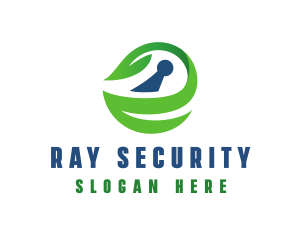 Leaf Security Keyhole logo design