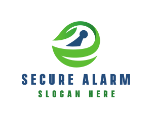 Leaf Security Keyhole logo design