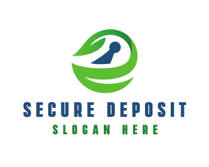 Leaf Security Keyhole logo design