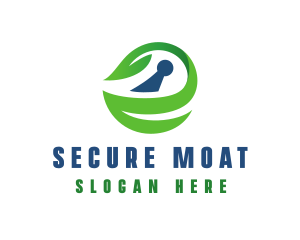 Leaf Security Keyhole logo design