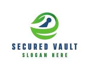 Leaf Security Keyhole logo design