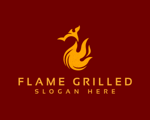 Flame BBQ Chicken logo design