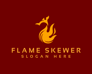 Flame BBQ Chicken logo design