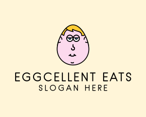 Egg Man Cartoon logo design