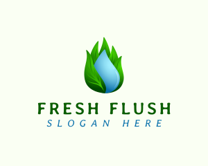 Nature Water Leaf logo design