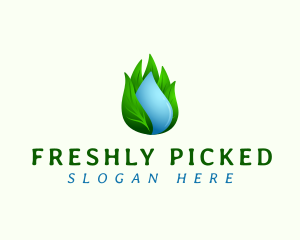 Nature Water Leaf logo design