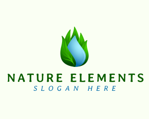 Nature Water Leaf logo design