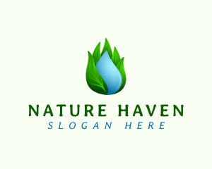 Nature Water Leaf logo design