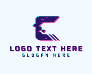 Animation - Animation Creative Glitch Letter C logo design