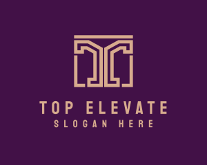 Luxury Hotel Door Column logo design