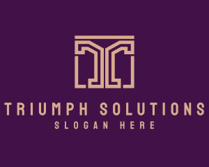 Luxury Hotel Door Column logo design