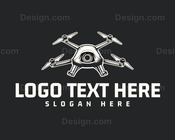 Vintage Drone Quadcopter Logo