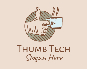 Thumbs Up Coffee Drink logo design