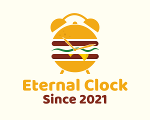 Burger Alarm Clock logo design