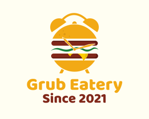 Burger Alarm Clock logo design