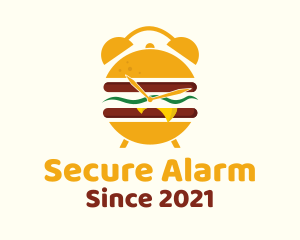 Burger Alarm Clock logo design