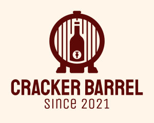 Wine Barrel Bottle logo design