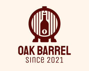 Wine Barrel Bottle logo design