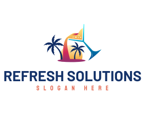 Refreshment Beach Bar  logo design