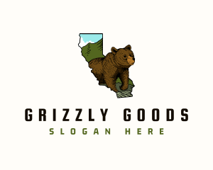 California Grizzly Bear logo design