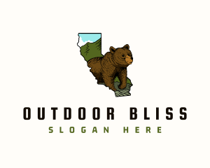 California Grizzly Bear logo design