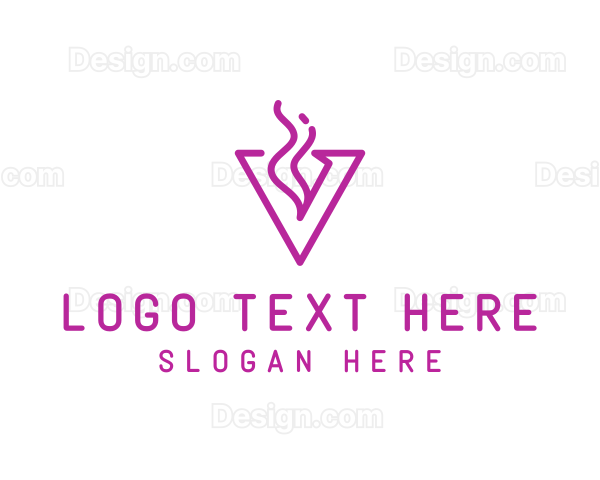 Feminine Smoke Vape Letter V Logo