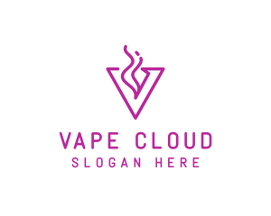 Feminine Smoke Vape Letter V logo design