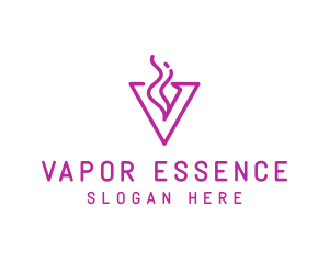 Feminine Smoke Vape Letter V logo design