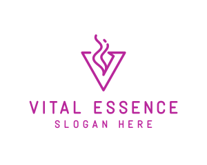 Feminine Smoke Vape Letter V logo design