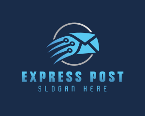 Blue Fast Mail logo design