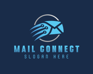 Blue Fast Mail logo design