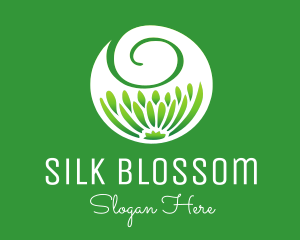 Green Flower Swirl logo design