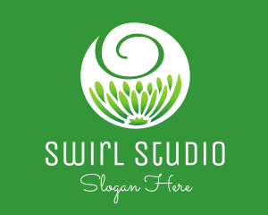 Green Flower Swirl logo