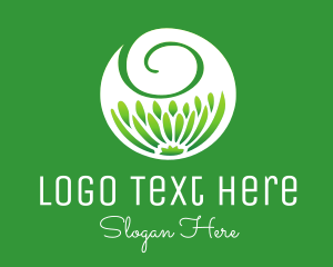 Swirl - Green Flower Swirl logo design