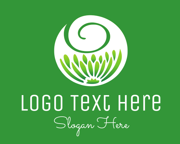 Green Flower Swirl logo