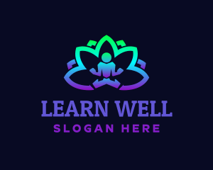 Meditation Lotus Wellness logo design