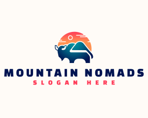 Bison Travel Mountain logo design