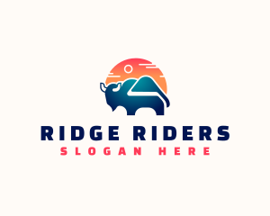 Bison Travel Mountain logo design